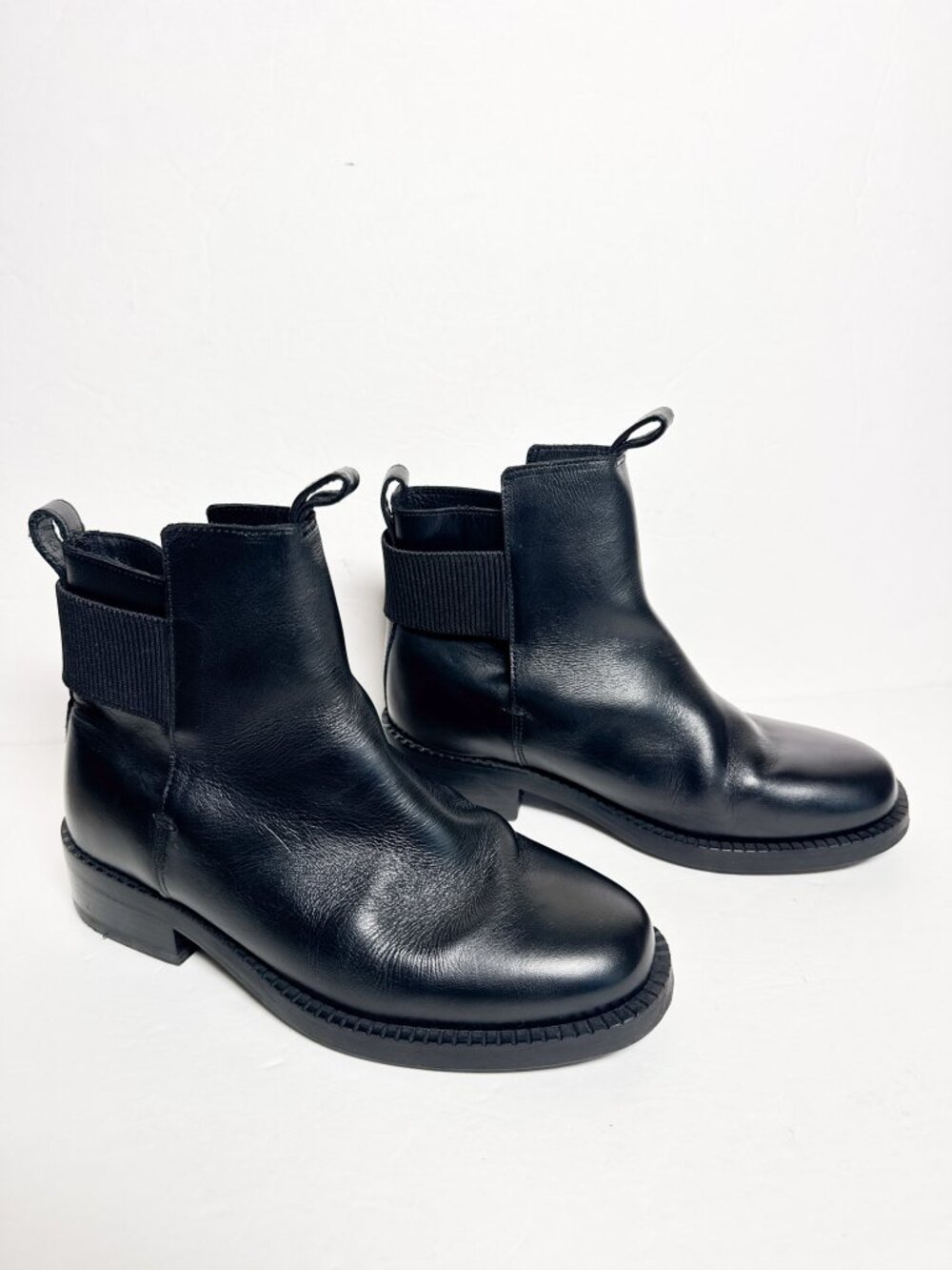 COS Leather Ribbed Detail Chelsea Boots Black EU 36 US 5.5